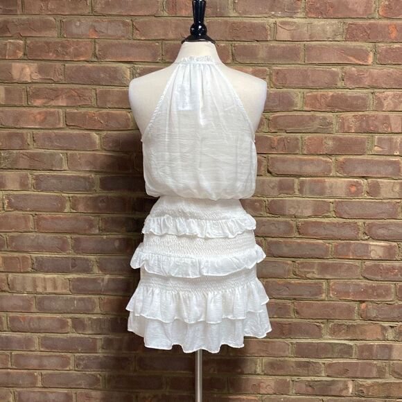 Hyfve White Sleeveless Halter Ruffle Dress Size Small NWT - Picture 4 of 7